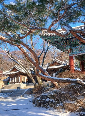 눈 덮인 길상사에서 진행된 향기우체부 정기간담회